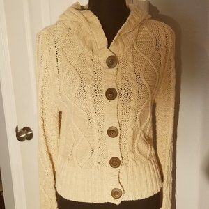 Aeropostale Womens button up Sweater Tan Size Large tan/camel